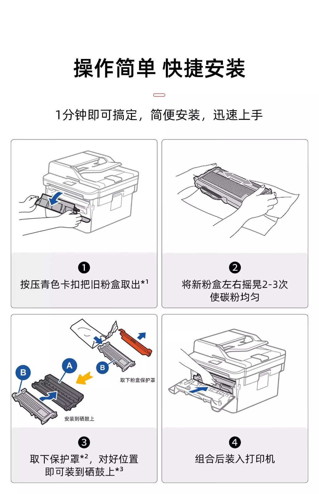兄弟（brother）DR-2450硒鼓（不包含粉盒）适用TN-2412，TN-2425原装粉盒L2535DW、L2550DW、7195DW、7895DW