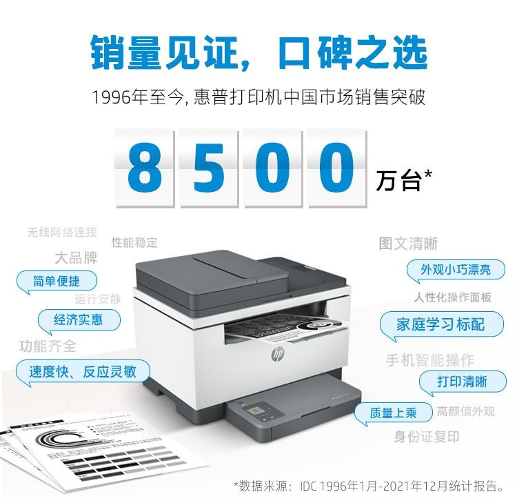 惠普 （HP） M233sdw 双面三合一无线打印机 打印复印扫描办公 激光多功能 小型商用（跃系列）