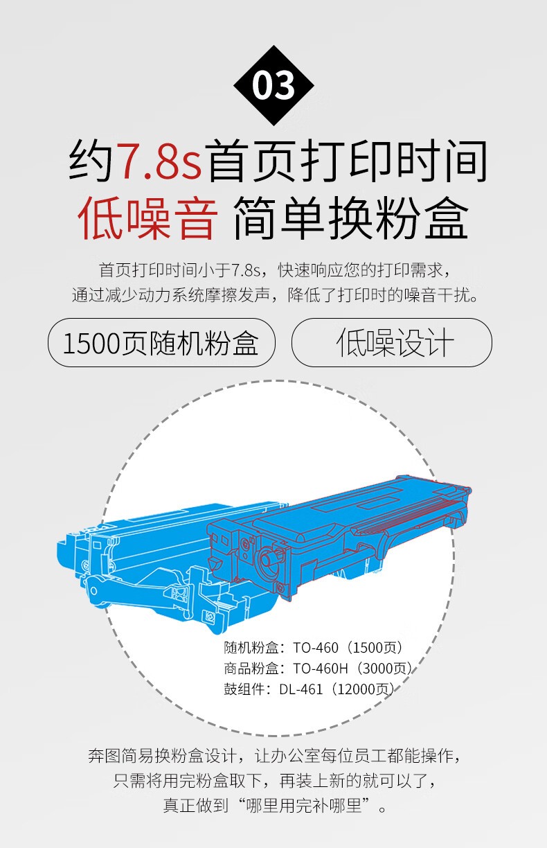奔图P3320D 智慧系列 黑白激光商用单功能打印机 自动双面 鼓粉分离 低噪音 USB接口