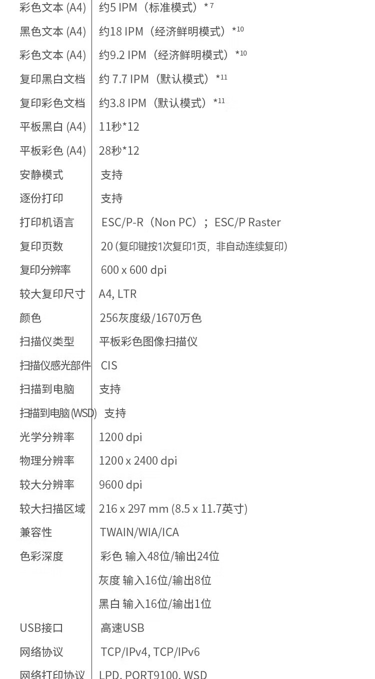 爱普生（EPSON）打印机L3256喷墨仓式彩色复印扫描无线多功能一体机家用小型作业文档合同非激光 【1年质保+2年延保】L3256 (白色大墨仓） 官方标配