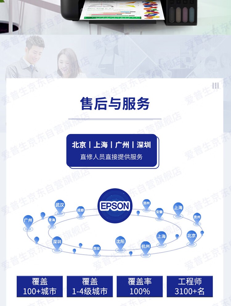 爱普生（EPSON）L3258 无线WIFI 彩色打印机 多功能一体机 家用办公打印（标配+多1套4色墨水）