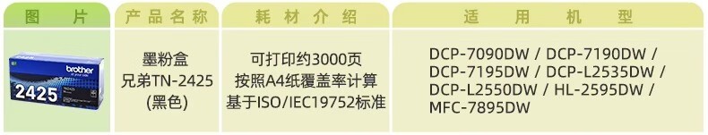 兄弟（brother）DR-2450硒鼓（不包含粉盒）适用TN-2412，TN-2425原装粉盒L2535DW、L2550DW、7195DW、7895DW