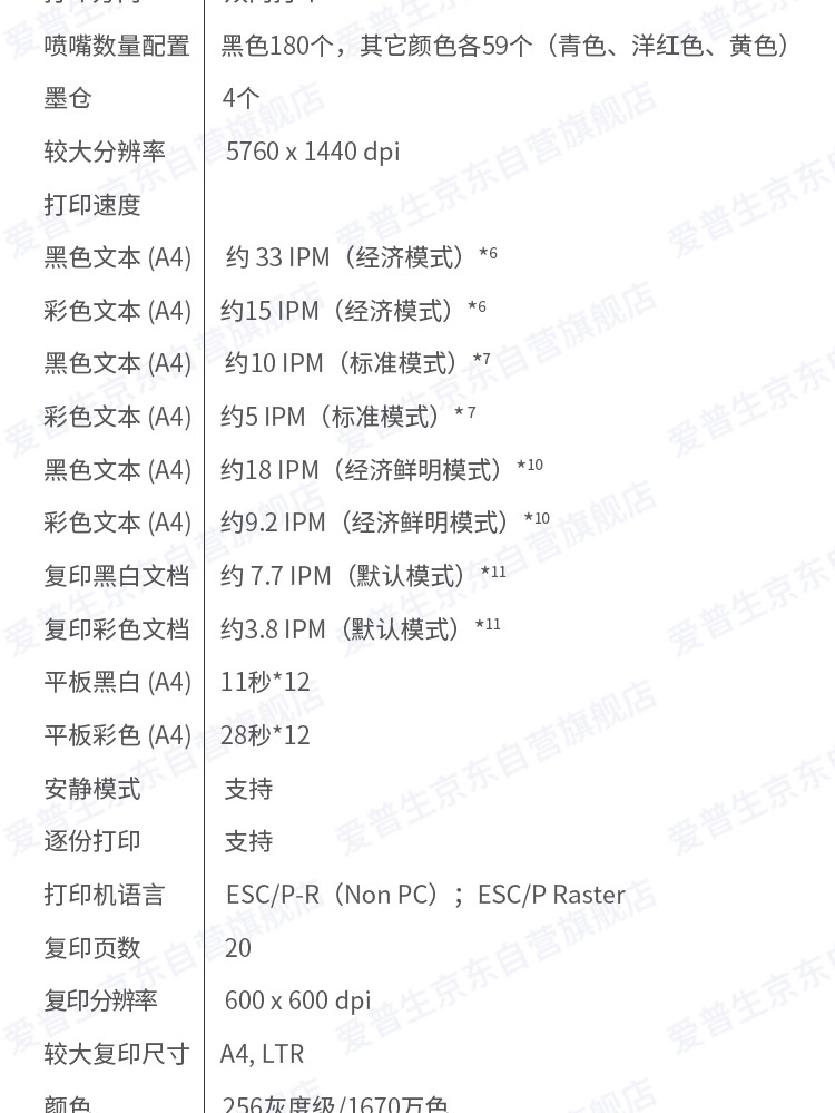 爱普生（EPSON) L3256 喷墨打印机 墨仓式打印复印扫描 家用照片打印（标配+多1套4色墨水）