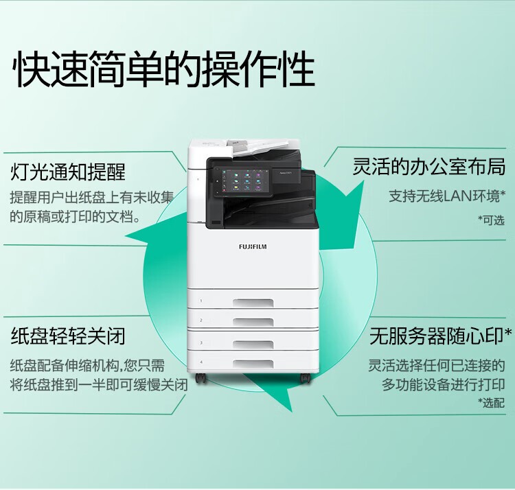 富士胶片 Apeos C5571 CPS 4Tray  A3彩色激光复合复印机 含输稿器+四纸盒 含安装售后 每分钟55页（FUJIFILM）
